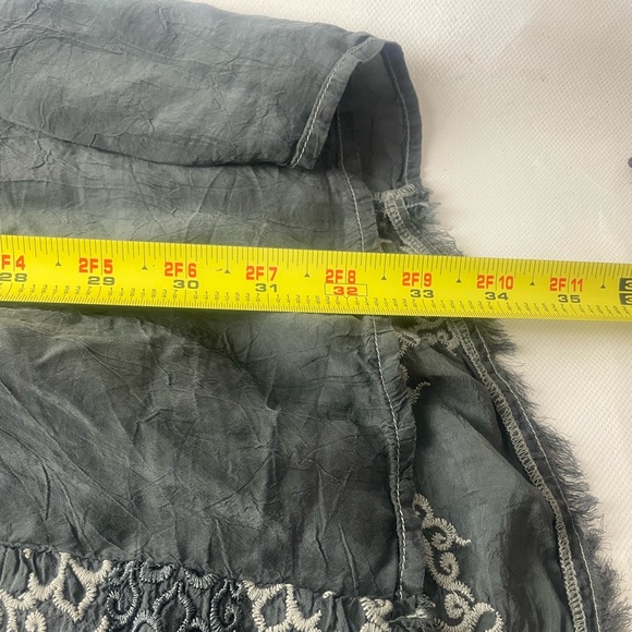 Johnny Was Bohemian Cupra Rayon Gray embroidered Long Sleeve dress Size S - Picture 9 of 12